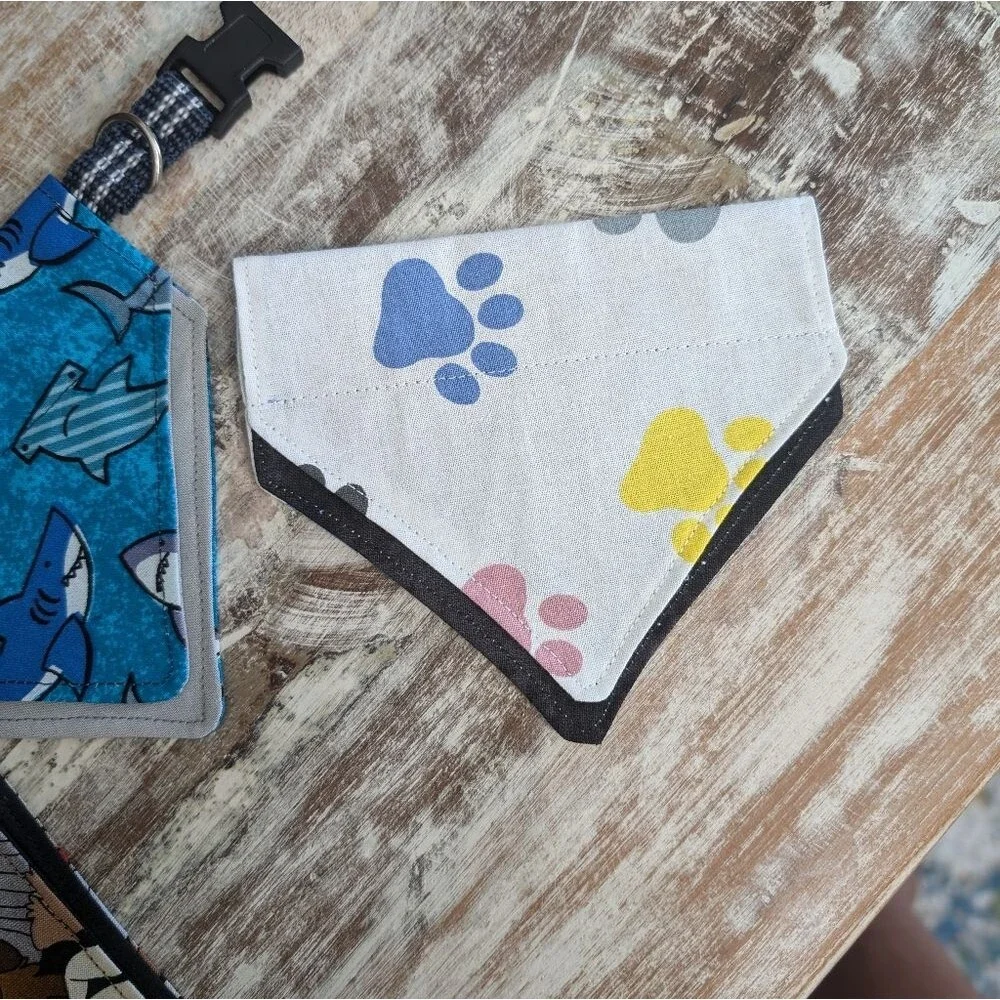 Hand Crafted Over the Collar Dog/Cat Bandanas Set of 3, XS